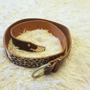 Faux fur studded hip belt with silver hardware